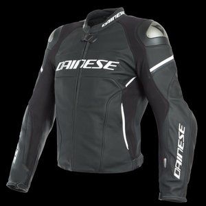 RACING 3 D-AIR® LEATHER JACKET black matte/ white size 54